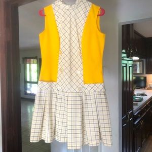 1970s Culottes Skort Drop Waist Dress